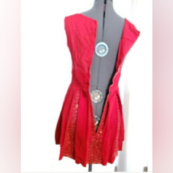 SALE 1960 Red Velvet Skater Dance 3 Piece Panties Costume Outfit XS - Picture 2 of 5